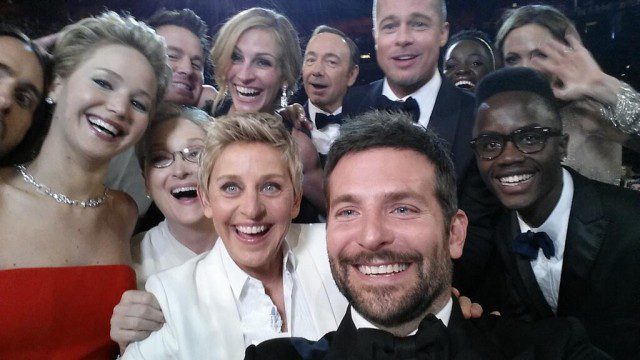 Ellen sets Twitter record at Oscars, breaks internet.