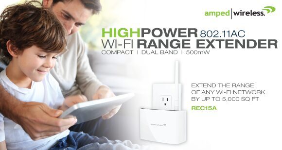 AMPED WIRELESS Expands WI-FI Coverage With New, High Power, “PLUG-IN” 802.11AC WI-FI Range Extender
