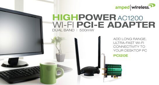 Amped Wireless Long Range AC1200 Wi-Fi PCI-E Adapter