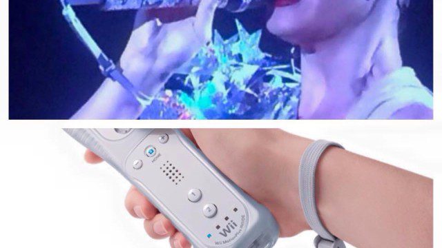 Katy Perry Sports Wiimote Strap During Halftime Show