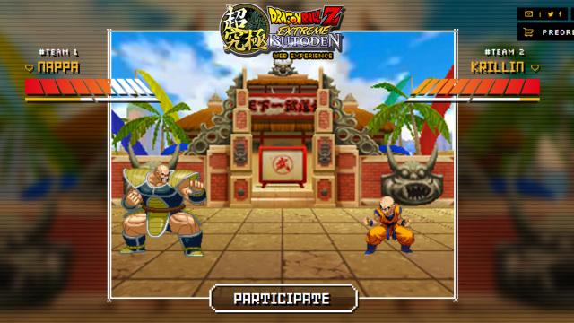 Twitter plays the Dragon Ball Z: Extreme Butoden web experience