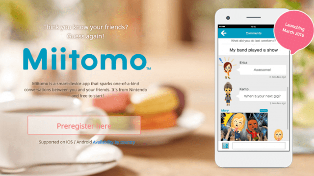 Preregistration Now Open for Miitomo, Nintendo’s First Smart Device App