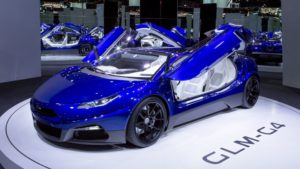 GLM shows off G4 electric supercar at 2016 Paris Auto Show (PRNewsFoto/GLM Press Office)