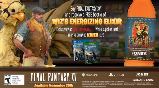 Target offers up free Final Fantasy XV soda ‘Wiz’s Energizing Elixir’ with purchase of game