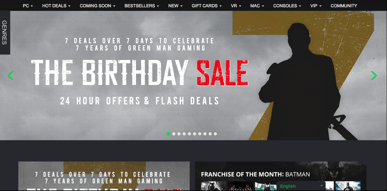Flash sales and Big Games Deal all week to celebrate Green Man Gaming’s 7th Birthday