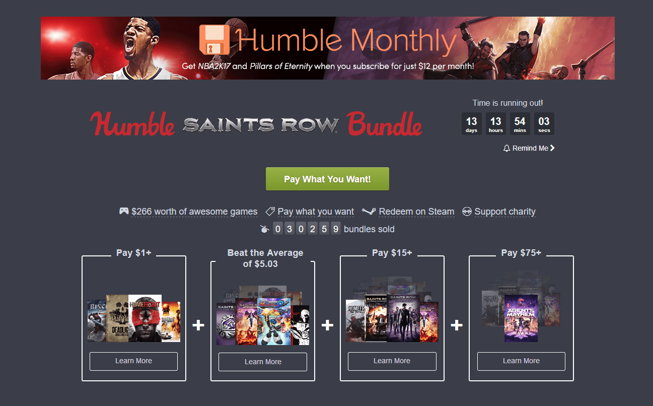 Humble Bundle: Saint’s Row Bundle Offers Big Deal