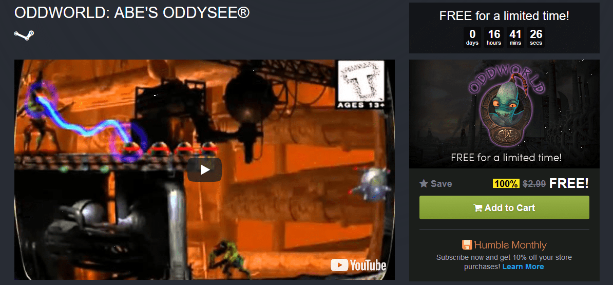 Oddworld: Abe’s Oddysee is Free on Steam and GoG