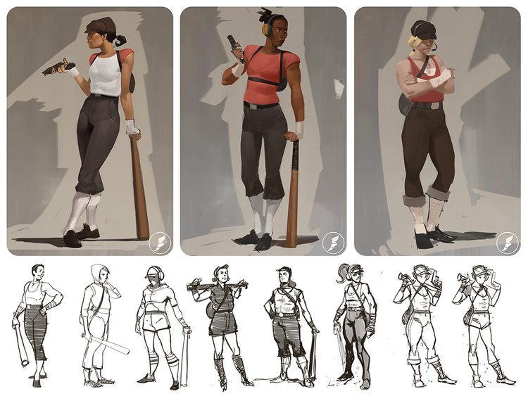The Female Team Fortress 2 Concepts that Never Made it to Development