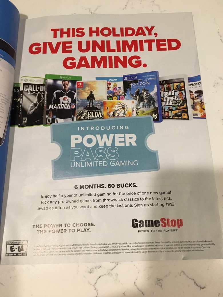 GameStop Announces Power Pass for Used Games