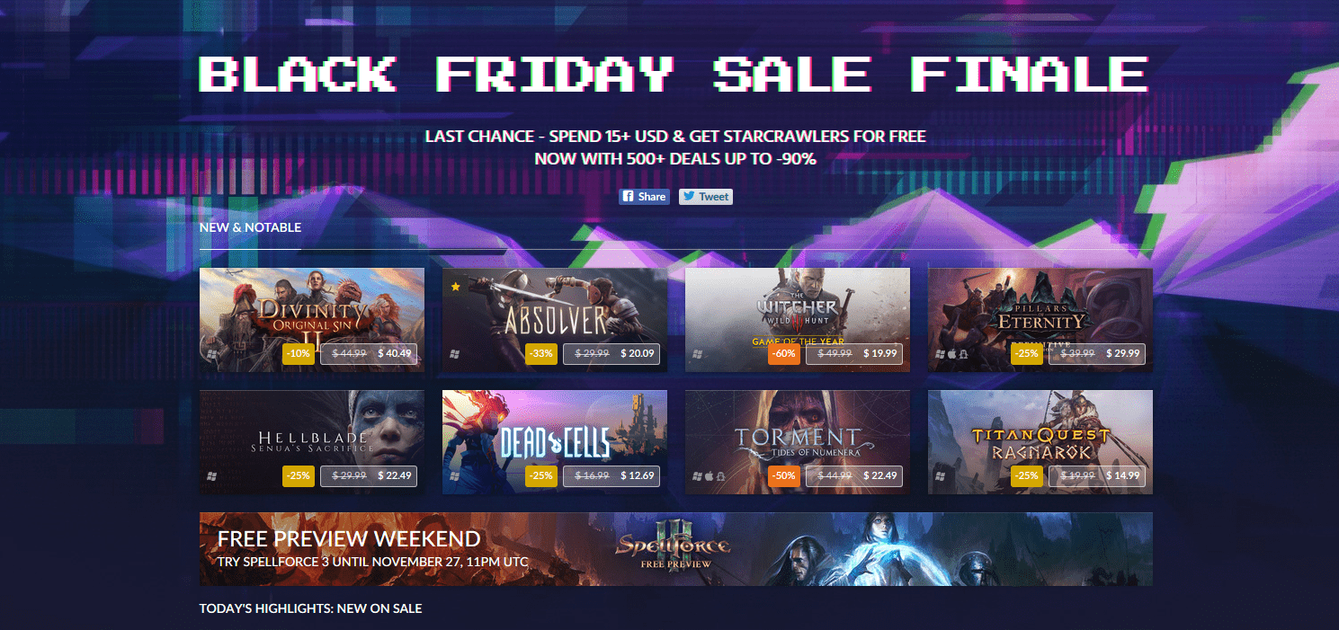 GOG.com Black Friday Finale Sale Is On Now With 500 Games On Sale