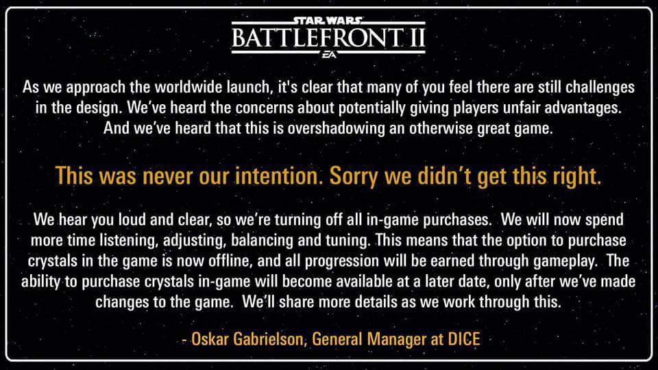 Star Wars Battlefront 2 Temporarily Pulls Paid Currency Support on PSN