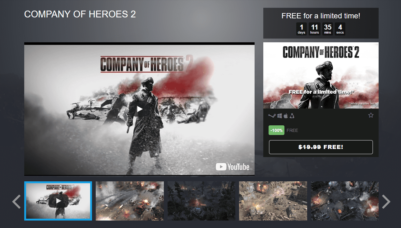 Company of Heroes 2 is Free on Humble Bundle