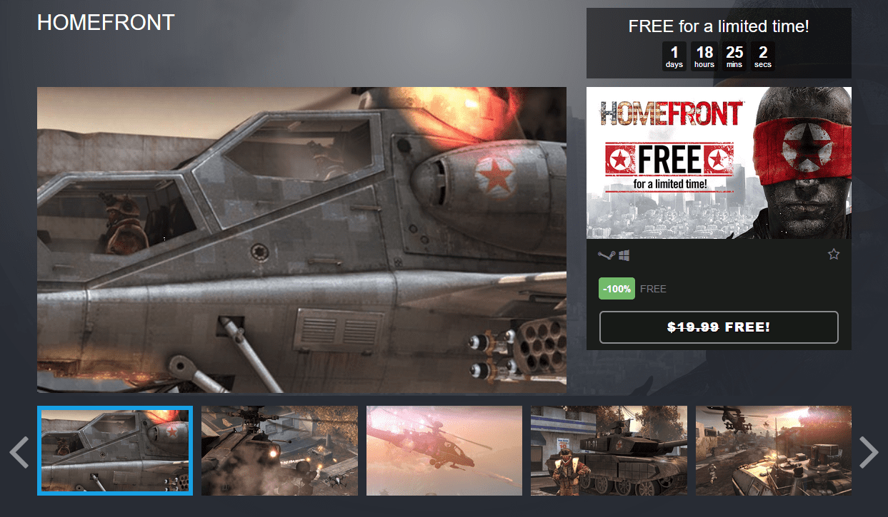 Homefront is Free on Humble Bundle Store
