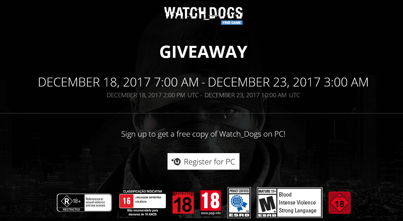Ubisoft is Giving Watch_Dogs Away for Free