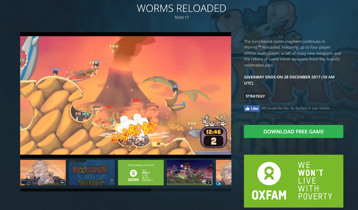 You can get Worms Reloaded for Free
