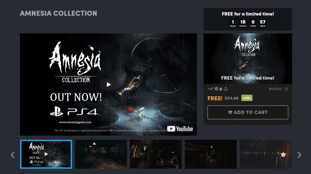 Amnesia Collection is Free on Humble Bundle
