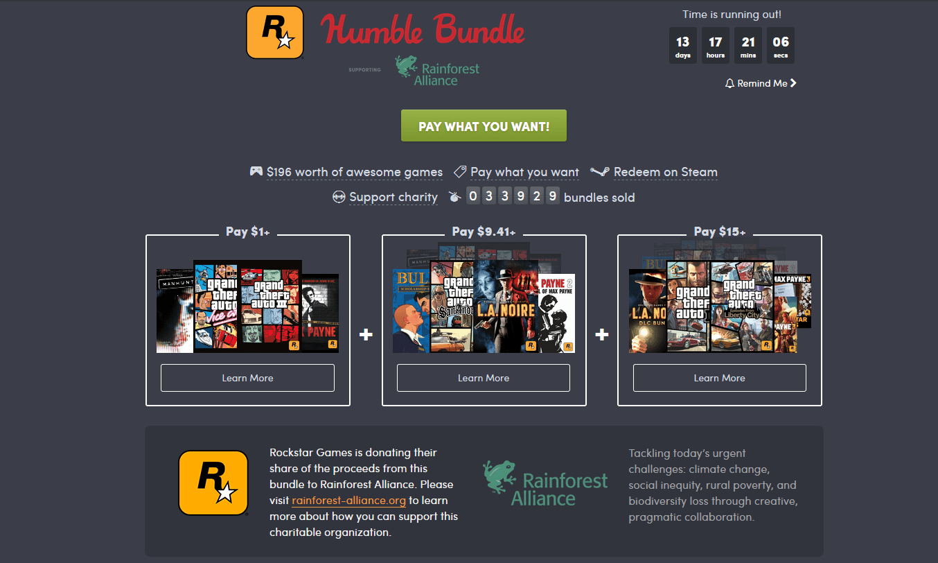 Humble Bundle’s Rockstar Games Bundle