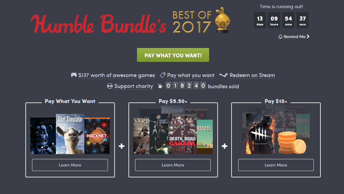 Humble Bundle’s Best of 2017 Bundle