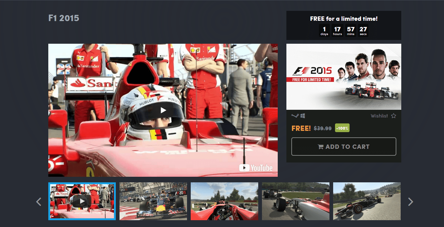F1 2015 is Free on Humble Bundle