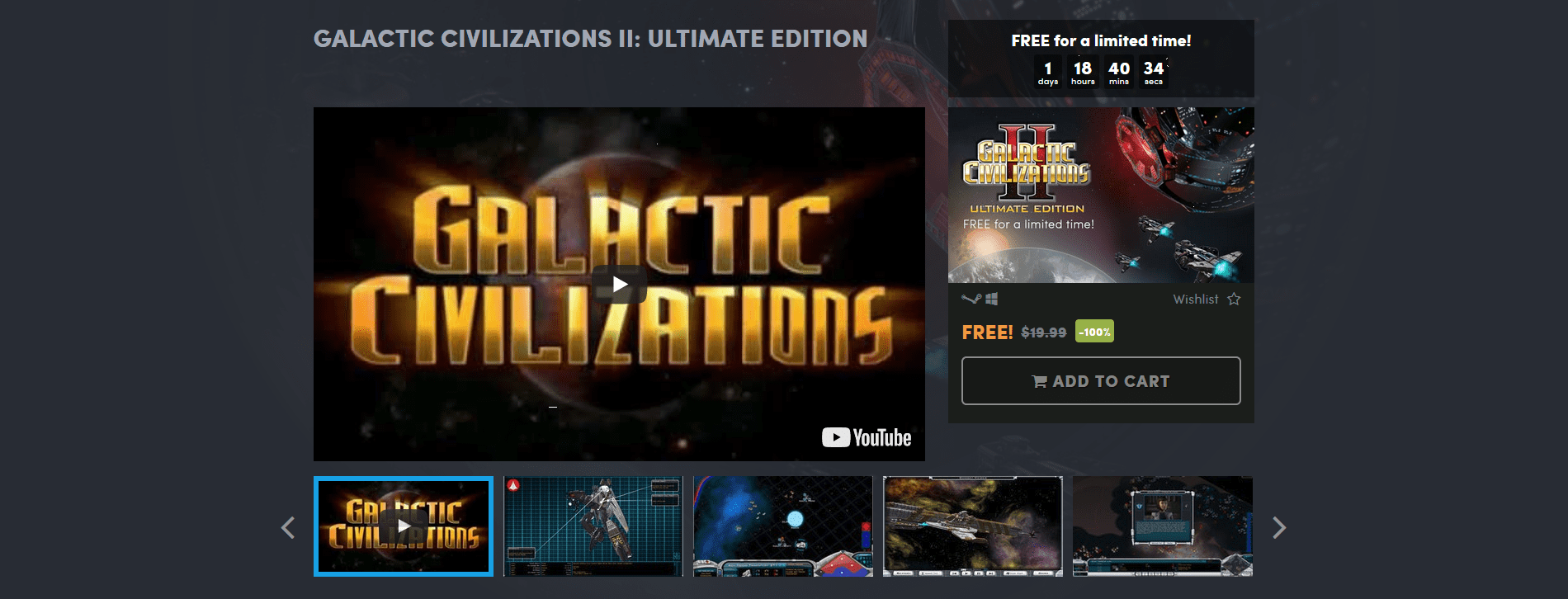 Galactic Civilizations II: Ultimate Edition is Free on Humble Bundle