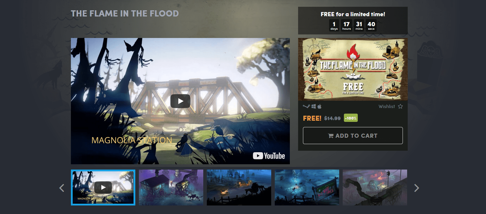 The Flame in the Flood is Free on Humble Bundle