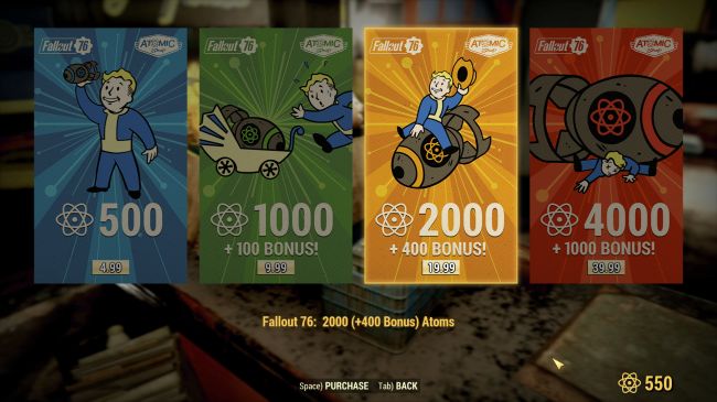 Fallout 76 Has Atoms For Sale