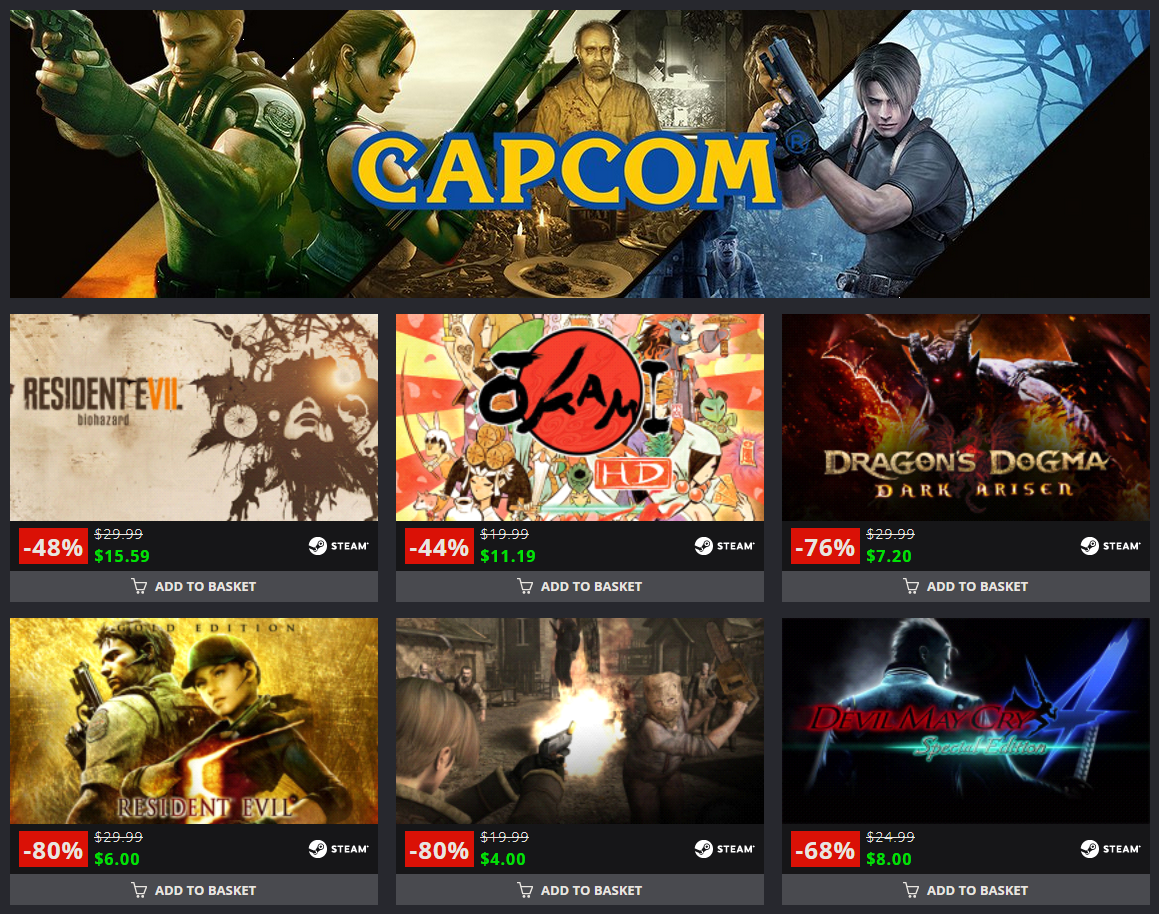 Big Capcom Sale At Green Man Gaming