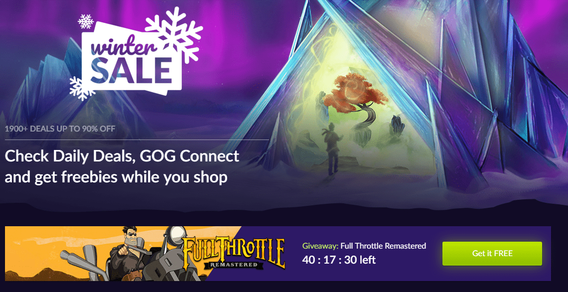 GOG’s Winter Sale kicks off today and offers up Full Throttle Remastered free