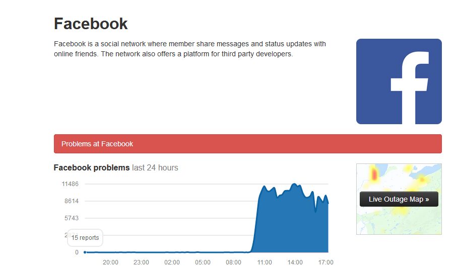 Facebook And Instagram Still Down For A Number Of Users