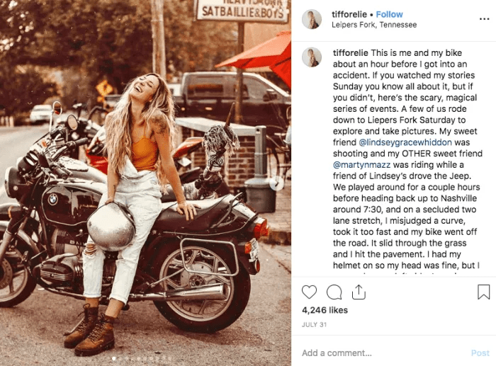 Instagram Influencer Says Motorcycle Accident Wasn’t Staged For Product Placement