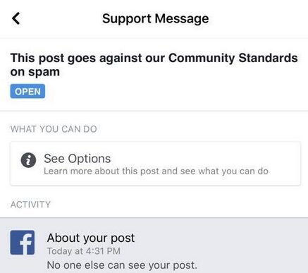 Facebook’s Anti-Spam System Blocks Actual COVID-19 Information