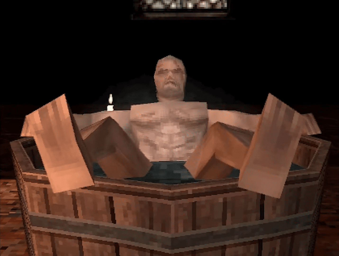 Geralt’s Bath Time Gets The PS1 Demake Treatment