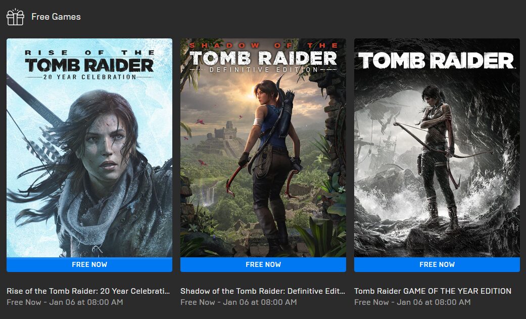 Epic Games Store Has Three Tomb Raider Games For Free Today